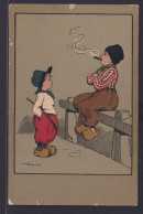 Ansichtskarte Künstlerkarte Sign. Ethel Parkinson Kinder Rauchen Stolz Druck & - Gruppen Von Kindern Und Familien