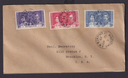 St. Vincent Britische Kolonien Karibik Brief Kingston Nach New York USA Krönung - St.Vincent & Grenadines