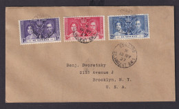 St. Vincent Britische Kolonien Karibik Brief Edinboro Nach New York USA Krönung - St.Vincent Und Die Grenadinen