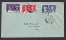 St. Vincent Britische Kolonien Karibik Brief Kingston Nach New York USA Krönung - St.Vincent E Grenadine