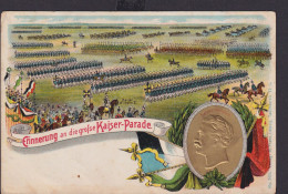 Ansichtskarte Künstlerkarte Kaiserparade Porträt Kaiser Wilhelm II Verlag - Royal Families
