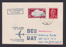 Flugpost Brief Air Mail DDR GAA Ganzsachenausschnitt Pieck Gute Destination - Postkarten - Gebraucht