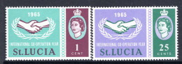 St Lucia 1965 International Co-operation Year Set MNH (SG 214-215) - Ste Lucie (...-1978)