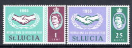 St Lucia 1965 International Co-operation Year Set MNH (SG 214-215) - St.Lucia (...-1978)