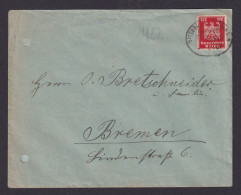 Briefmarken Bahnpost Deutsches Reich Brief 10 Pfg. Adler Offenbach ...einheim - Cartas & Documentos