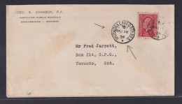 Kanada Brief Mit K1 Muskoka Lakes Str. No.2 Nach Toronto Geo. S. Johnson B.A. - Brieven En Documenten