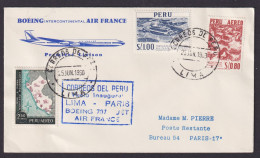 Flugpost Air Mail Brief Boing 707 Air France Lima Peru 25.6.1960 - Peru