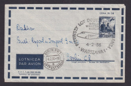 Flugpost Brief Air Mail Italien Ganzsache Aerogramm Lufthansa Warschau Berlin - Storia Postale