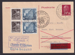 Flugpost Brief Air Mail DDR Ganzsache K1 Leipzig BPA 32 Messe Ab Mockau Nach - Lettres & Documents