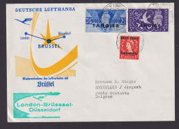 Flugpost Brief Air Mail Lufthansa Wiederaufnahme Luftverkehr Mit Brüssel Tangier - Maroc (1956-...)