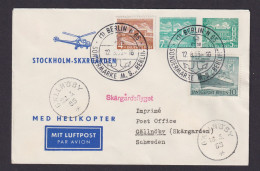 Helikopter Flugpost Brief Air Mail Berlin Privatganzsache 2 WST Bauten + ZuF - Privé Postkaarten - Gebruikt
