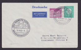 Flugpost Brief Air Mail Berlin Privatganzsache WST Bauten Neben Heuss Hannover - Cartes Postales Privées - Oblitérées