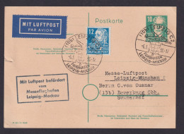 Flugpost Brief Air Mail SBZ Ganzsache P 35 02 + ZuF Persönlichkeiten Leipzig - Autres & Non Classés