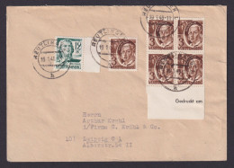Briefmarken Besetzung Französische Zone Brief Württemberg Unterrrand Viererblock - Württemberg