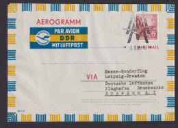Flugpost Brief Air Mail DDR Privatganzsache Aerogramm Inter. Lufthansa Stempel - Storia Postale