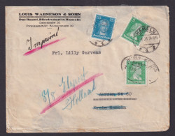 Briefmarken Deutsches Reich Bahnpost MIF Goethe Schiller Hameln Nach Niederlande - Lettres & Documents