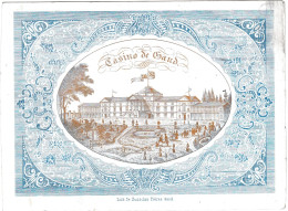 Belgique "Carte Porcelaine" Porseleinkaart, Casino, 1852, Gand, Gent, Dim:182x135mm - Porcelaine