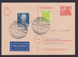 Flugpost Brief Air Mail Berlin Ganzsache Bauten + Schöne ZuF Posthorn + Männer - Briefe U. Dokumente