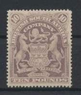 Rhodesien Südafrika Nr. 74 Luxus 10 Pfund Ungebraucht OG 1898 Kat 5.000,00 Für - Cartas & Documentos