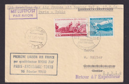 Flugpost Brief Air Mail Air France Boeing 707 Paris Anschorage Alaska Tokio - Briefe U. Dokumente