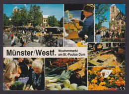 Ansichtskarte Münster Westfalen Wochenmarkt Am St. Paulus Dom N. München Bayern - Autres & Non Classés