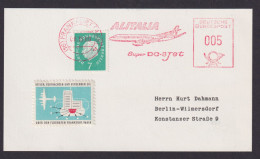 Flugpost Brief Air Mail Alitalia Super DC 8 Jet+ Vignette Berlin Heuss Frankfurt - Brieven En Documenten