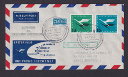 Flugpost Brief Air Mail Lufthansa Schöner Beleg Bund MIF 206-207 Düsseldorf - Covers & Documents