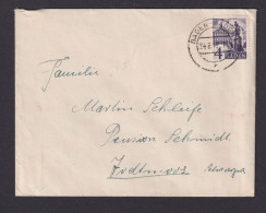 Briefmarken Besetzung Französische Zone Brief EF 4 Pfg. Baden Baden 24.8.1949 - Bade