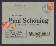 Briefmarken Deutsches Reich R Brief Roßbach Oberpfalz Nach München EF 45 Pfg. - Cartas & Documentos
