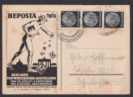 Philatelie Berlin Deutsches Reich Postkarte Dreierstreifen SSt DEPOSTA - Cartas & Documentos