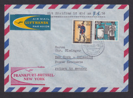 Bundesrepublik Brief Flugpost Erstflug Lufthansa 414 Frankfurt Brüssel New York - Storia Postale