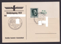 Briefmarken Deutsches Reich Reichstagung 1937 Der ....... Freude SST - Cartas & Documentos