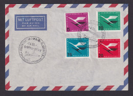 Flugpost Brief Air Mail Lufthansa Schöner Beleg Bund MIF 205-208 Frankfurt - Flugzeuge