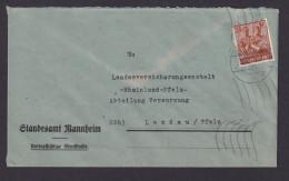 Briefmarken Besetzung Bizone Brief EF Posthorn Bandaufdruck Inter. Verschoben - Covers & Documents