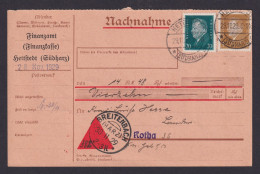 Briefmarken Deutsches Reich Brief Nachnahme MIF Ebert Reichspräsident Hettstedt - Briefe U. Dokumente