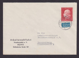 Bundesrepublik Brief 202 Wohlfahrt Helfer Bonn Braunschweig 2.2.1955 - Lettres & Documents