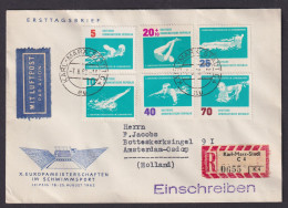 DDR Sport Einschreiben Zusammendruck Karl Marx Stadt C 4 Amsterdam Osdorp - Storia Postale