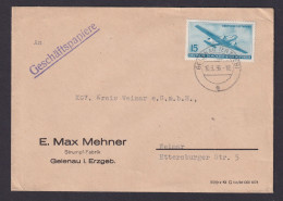 Briefmarken DDR Brief EF 514 Flugpost Luftverkehr Gelenau Erzgebirge N Weimar - Brieven En Documenten