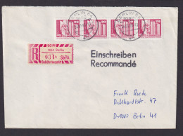 Briefmarken DDR R Brief MEF Aufbau Plus Einschreibemarke 50 Pfg. Gebühr Bezahlt - Briefe U. Dokumente