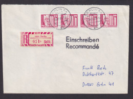 Briefmarken DDR R Brief MEF Aufbau Plus Einschreibemarke 50 Pfg. Gebühr Bezahlt - Lettres & Documents