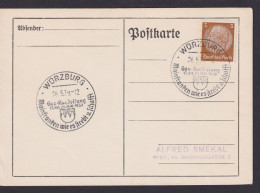 Würzburg Deutsches Reich Postkarte Selt. SST Gau Ausstellung Mainfranken Wie Es - Covers & Documents