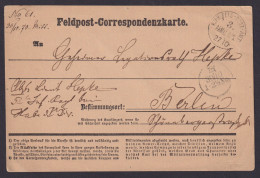 Feldpost Königlich Preussisches Feldpostamt 3. Armee Corps Nach Berlin Krieg - Lettres & Documents