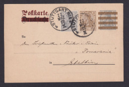 Briefmarken Deutsches Reich Privatganzsache Germania + ZuF Stuttgart Stettin Als - Autres & Non Classés