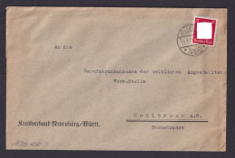 Deutsches Reich Dienst Brief EF 138 Neuenburg Kreisverband Württemberg Heilbronn - Cartas & Documentos