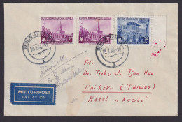 DDR Brief Leipzig Messe 447-448 Destination Berlin Pankow Taihoku Taiwan Mit - Storia Postale