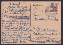 Berlin Grünaufdruck Wannsee Heidelberg EF 65 Auf Postkarte - Covers & Documents