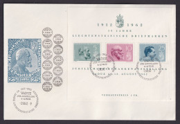 Liechtenstein Brief Philatelie 50 Jahre Briefmarken Block 6 1912-1962 FDC - Covers & Documents