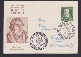 Bundesrepublik 149 Luther Reformer Weltbund Sehr Gute Anlasskarte + Ersttags-SST - Briefe U. Dokumente