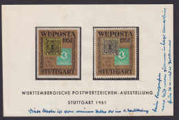 Berlin Stuttgart Philatelie WÜPOSTA Briefmarken Ausstellung EF 80 Tag Der - Briefe U. Dokumente