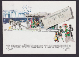 Bundesrepublik Gute Künstler Anlasskarte 75 Jahre München Straßenbahn Sign KERAS - Lettres & Documents